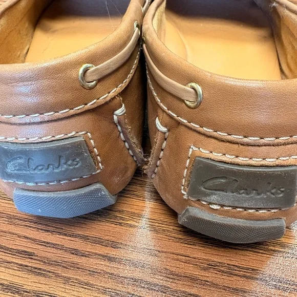 Clarks Brown Leather Bow-Accent Driving Loafers 8 - Picture 5 of 6